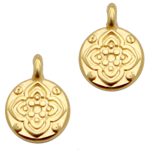 Breloques en m&eacute;tal DQ fleur 7mm Dor&eacute; (sans nickel)