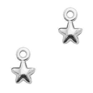 Breloques en m&eacute;tal DQ &eacute;toile Argent&eacute; antique (sans nickel)