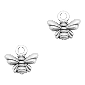 Breloques en m&eacute;tal DQ abeille Argent&eacute; antique (sans nickel)