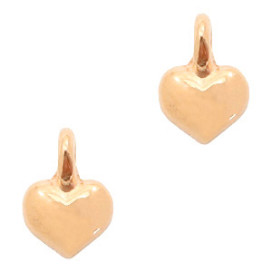 Breloques en m&eacute;tal DQ c&oelig;ur Dor&eacute; ros&eacute; (sans nickel)