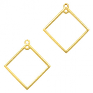 Breloques en m&eacute;tal DQ losange dor&eacute; (sans nickel)
