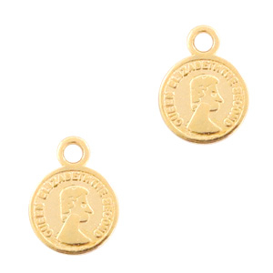 Breloques en m&eacute;tal DQ pi&egrave;ce 8mm Dor&eacute; (sans nickel)
