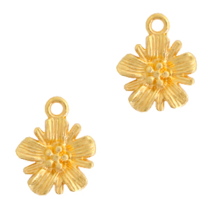 Breloques en m&eacute;tal DQ fleur Dor&eacute; (sans nickel)