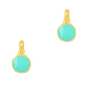 Breloques en m&eacute;tal DQ Vert turquoise-dor&eacute; (sans nickel)