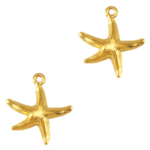 Breloques en m&eacute;tal DQ &eacute;toile de mer Dor&eacute; (sans nickel)