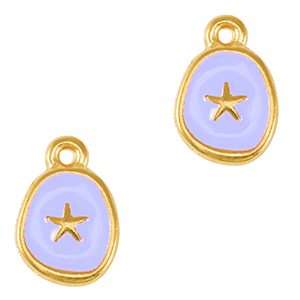 Breloques en m&eacute;tal DQ &eacute;toile de mer Dor&eacute;-violet lavande (sans nickel)