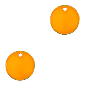 Breloques en m&eacute;tal DQ 10mm Dor&eacute;-orange n&eacute;on (sans nickel)