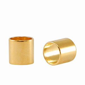 Perlen en m&eacute;tal DQ tube &Oslash;5mm Dor&eacute; (sans nickel)