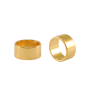Perlen en m&eacute;tal DQ tube &Oslash;5mm Dor&eacute; (sans nickel)