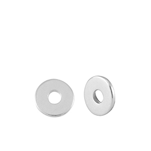Perlen en m&eacute;tal DQ disque rondelle 4mm Argent&eacute; antique (sans nickel)