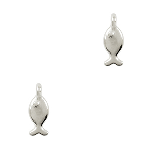 Breloques en m&eacute;tal DQ poisson Argent&eacute; antique (sans nickel)