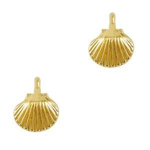 Breloques en m&eacute;tal DQ coquillage Dor&eacute; (sans nickel)