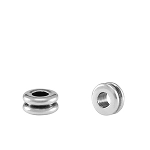 Perles en m&eacute;tal DQ tubes Argent&eacute; antique (sans nickel)