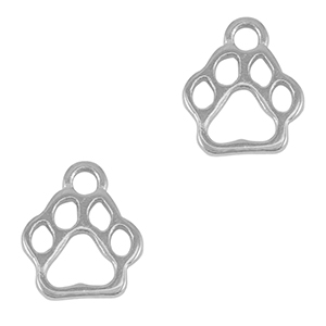Breloques en m&eacute;tal DQ patte de chien Argent&eacute; antique (sans nickel)