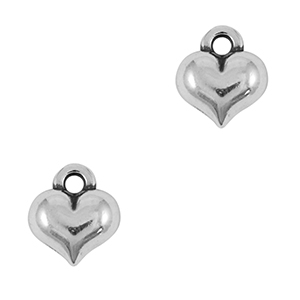 Breloques en m&eacute;tal DQ coeur Argent&eacute; antique (sans nickel)
