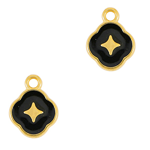 Breloques en m&eacute;tal DQ &eacute;toile Dor&eacute;-noir (sans nickel)
