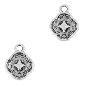 Breloques en m&eacute;tal DQ &eacute;toile Argent&eacute; antique (sans nickel)