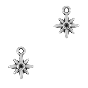 Breloques en m&eacute;tal DQ &eacute;toile Argent&eacute; antique (sans nickel)