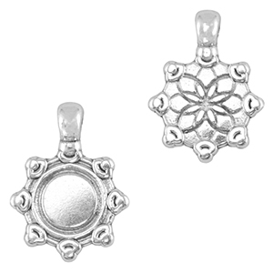 Breloques en m&eacute;tal DQ mandalas Argent&eacute; antique (sans nickel)