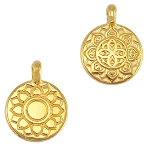 Breloques en m&eacute;tal DQ fleur Dor&eacute; (sans nickel)