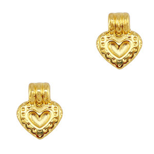 Breloques en m&eacute;tal DQ coeur Dor&eacute; (sans nickel)