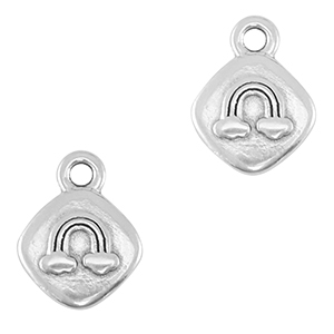 Breloques en m&eacute;tal DQ arc-en-ciel Argent&eacute; antique (sans nickel)