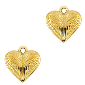 Breloques en m&eacute;tal DQ coeur Dor&eacute; (sans nickel)