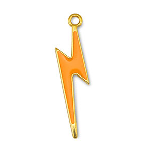Breloques en m&eacute;tal DQ foudre Orange-Dor&eacute; (sans nickel)