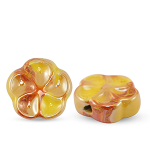 Perles en c&eacute;ramique fleur Jaune chaud