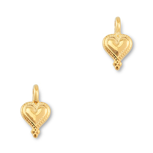 Breloques en m&eacute;tal DQ coeur Dor&eacute; (sans nickel)