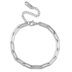 Bracelets en acier Inox cha&icirc;ne maille Argent&eacute;