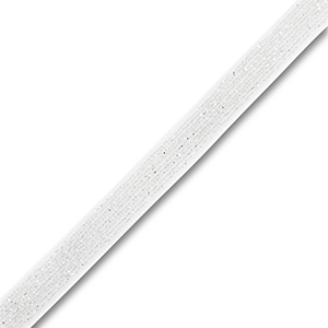 Ruban en velours Blanc-argent&eacute; paillet&eacute;