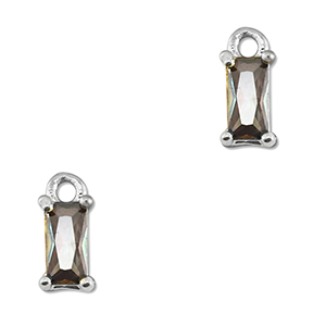 Pendentifs en verre Crystal glass rectangle Multicolore-argent&eacute;