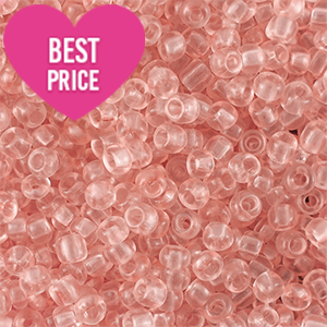 Perles de rocailles 8/0 (3mm) Rose p&ecirc;che clair transparant