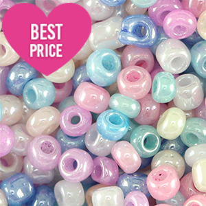 Perles de rocailles 8/0 (3mm) Multicolore brillante pastel