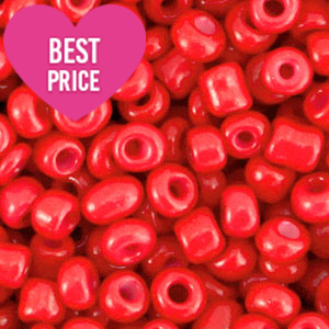 Perles de rocailles 8/0 (3mm) Rouge mandarine tango