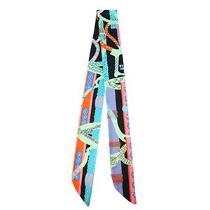 Bandana foulard avec impression dense Multicolore-vert menthe-orange