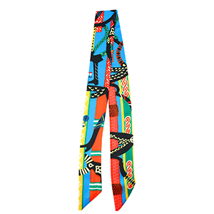 Bandana foulard avec impression dense Multicolore-rouge-bleu
