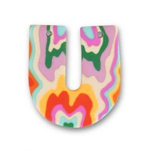 Pendentifs en polym&egrave;re en forme de U Multicolore