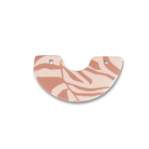 Pendentifs en polym&egrave;re arche Rose p&ecirc;che clair-marron clair