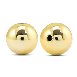 Perles au look m&eacute;tallique rond 16mm Dor&eacute; m&eacute;tallique