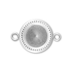 BY31&reg; Connecteur en acier Inox avec serti pour SS39 chaton Argent&eacute;