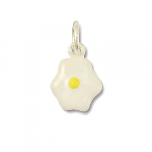 Breloques en m&eacute;tal &oelig;uf Blanc-jaune-argent&eacute;