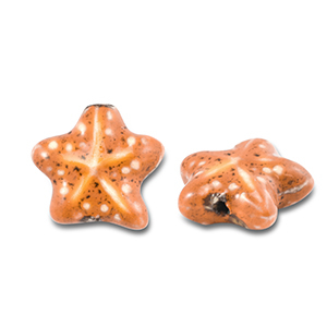 Perles en c&eacute;ramique &eacute;toile de mer Orange
