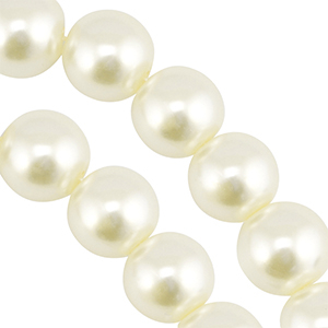 Perles en verre 14mm Blanc cass&eacute;