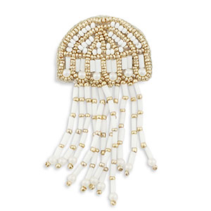 Broches m&eacute;duse Blanc-dor&eacute;