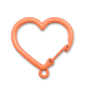 Appr&ecirc;ts color&eacute;s porte-cl&eacute;s coeur avec anneau Orange