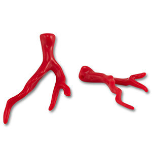 Pendentifs acryliques corail Rouge