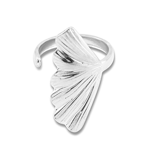 Bagues en acier Inox feuille Argent&eacute;