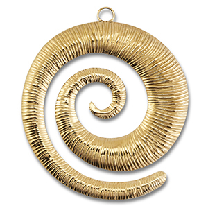 Breloques en acier Inox spirale Dor&eacute;